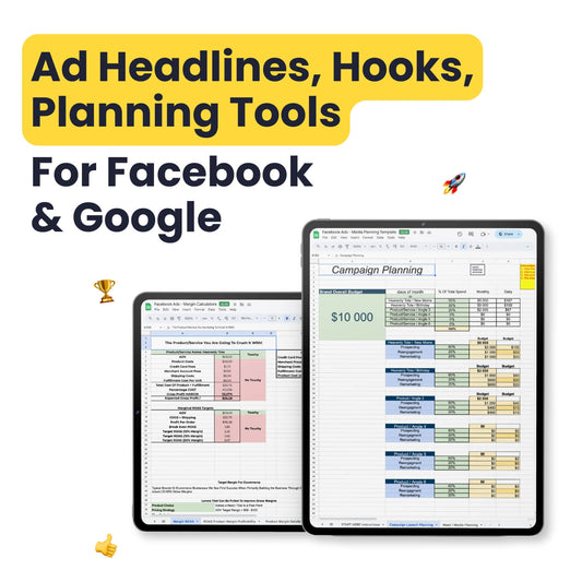 Headlines, Hooks, and Planning Tools for Facebook & Google Ads